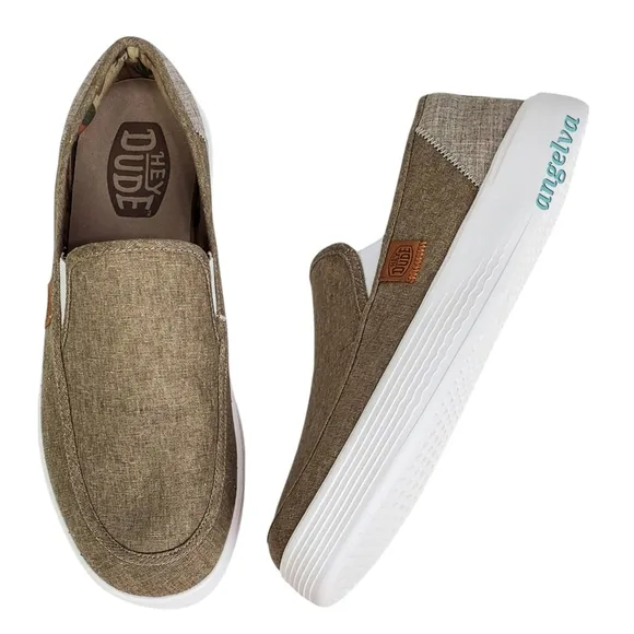 NWB Hey Dude sunapee craft slip on shoes olive casual summer lightweight comfort