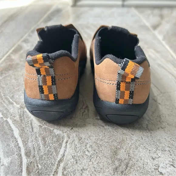 NWOB Merrell Toddler Jungle Moc Brown Nubuck Leather Slip On Shoes, Size 10