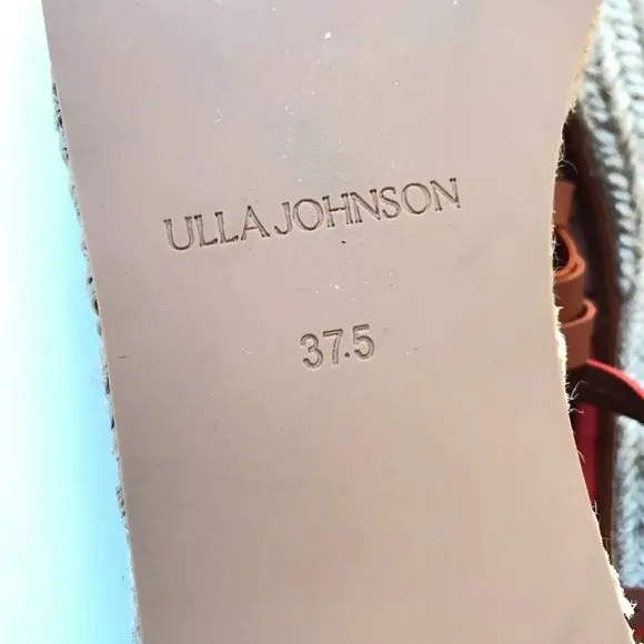NWOB Ulla Johnson Valencia Twisted Flatform Sandals Womens 37.5 Orange Leather
