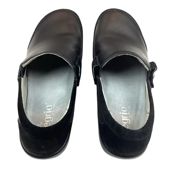 NWOT Alegria Paityn Black PAI-601 Leather Suede Professional Shoes