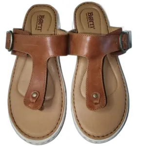 NWOT Born Jules Thong Brown Leather Sandals Size 8M