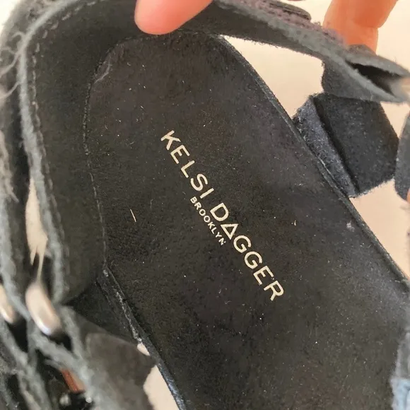NWOT Kelsi Dagger Anthropologie Spark Black Beaded Sandals Sz 36.5
