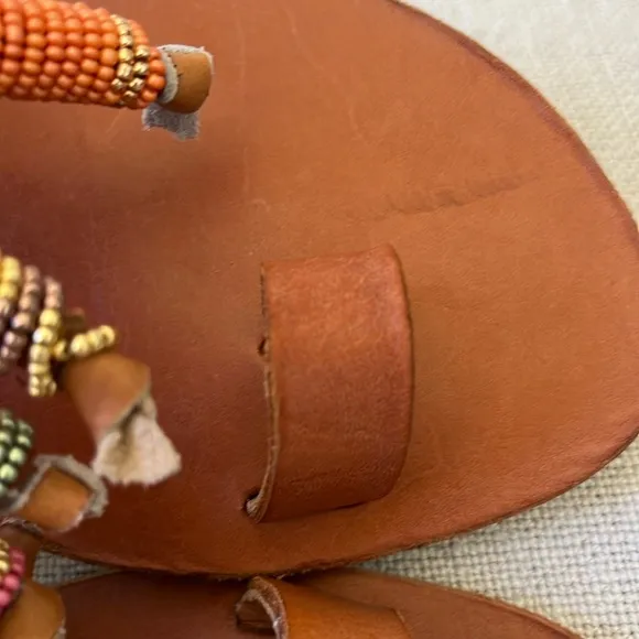 NWOT laidbacklondon Beaded Tassle Sandals