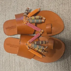 NWOT laidbacklondon Beaded Tassle Sandals