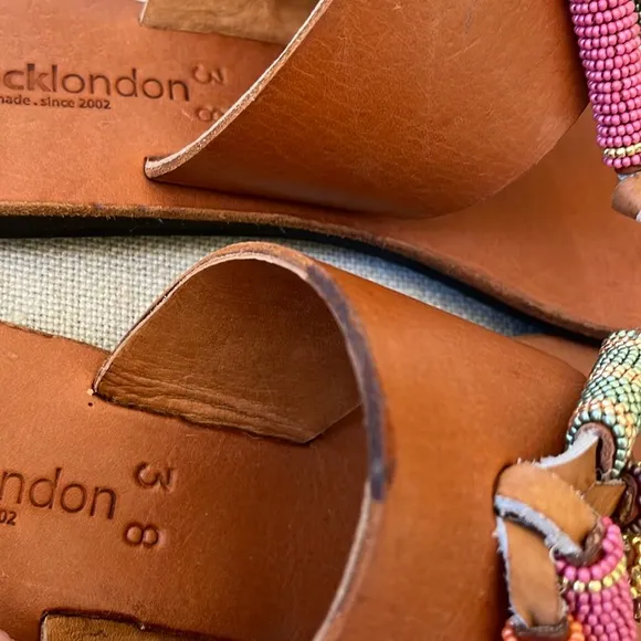 NWOT laidbacklondon Beaded Tassle Sandals
