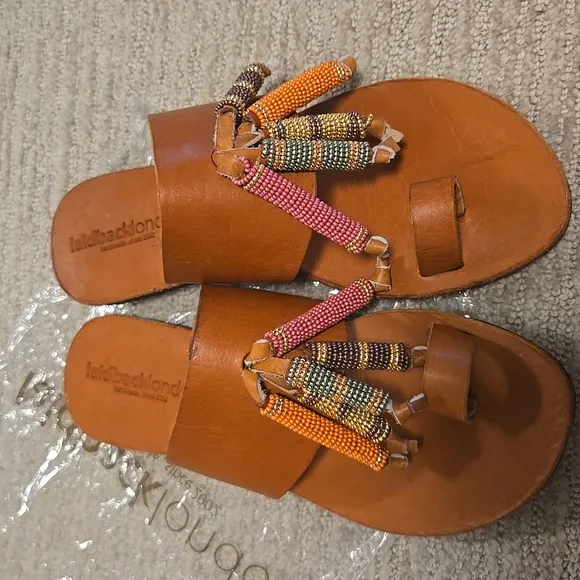 NWOT laidbacklondon Beaded Tassle Sandals
