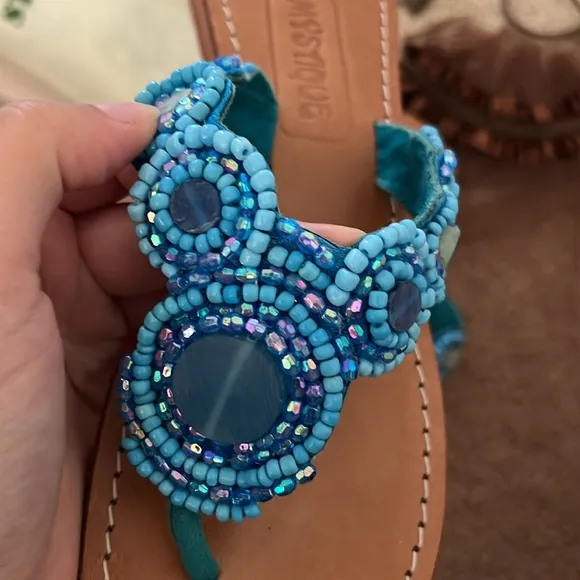 NWOT Mystique Beaded Sandals