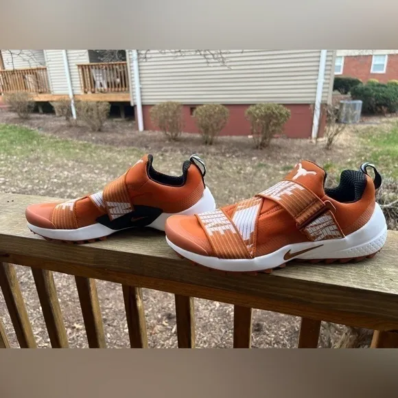 NWOT Nike Golf Air Zoom Gimme Texas Longhorns orange white slip-on shoes sz 10.5