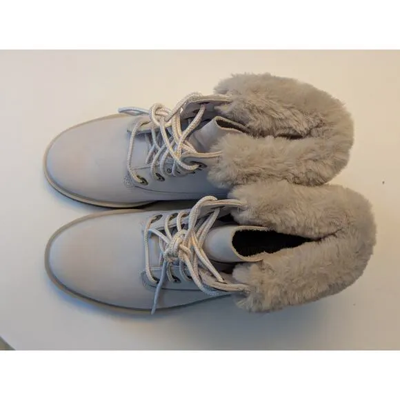 NWOT Timberland Kinsley Leather Faux Fur Waterproof Chunky Lug Sole Boots Sz 6.5