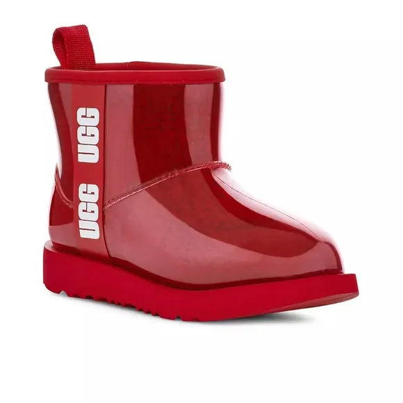 nwot UGG‎ Classic Clear Mini Faux-Shearling Rain Boots (Size EU 37)