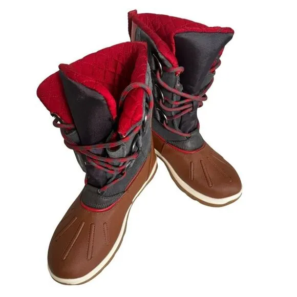 NWT Aldo Womens Nydelia Waterproof Winter Boots Brown and Gray Size 8 1/2