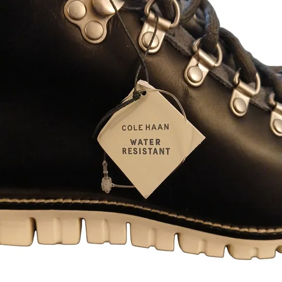 NWT COLE HAAN ZEROGRAND Water Proof Hiking Boots. Mens. Size 9.5M. Black.