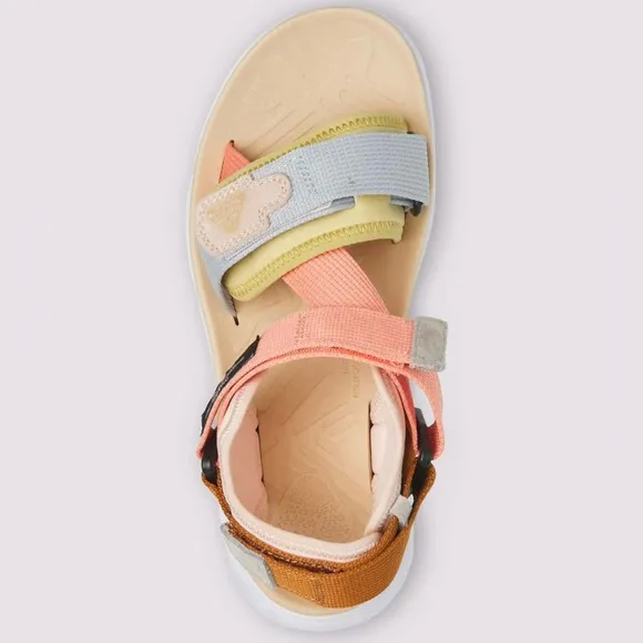 NWT Flower Mountain NAZCA 2 WOMANSuede &amp; technical fabric sandals Beige-Salmon