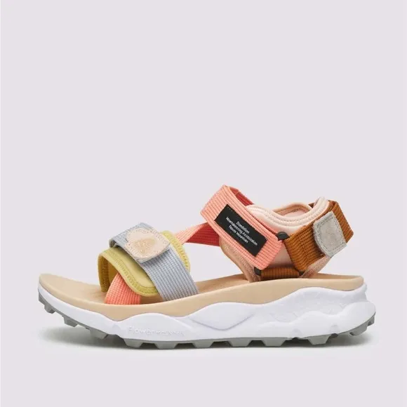 NWT Flower Mountain NAZCA 2 WOMANSuede &amp; technical fabric sandals Beige-Salmon
