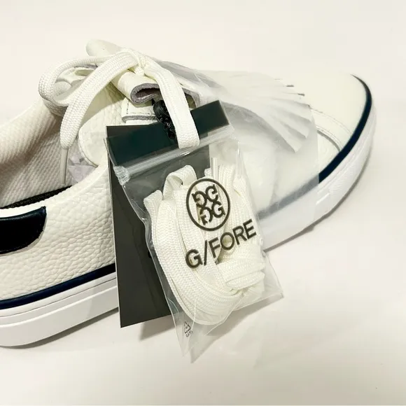 NWT G/Fore Kiltie Disruptor Spikeless Golf Shoes Leather Sneakers White Navy, 11
