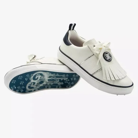 NWT G/Fore Kiltie Disruptor Spikeless Golf Shoes Leather Sneakers White Navy, 11