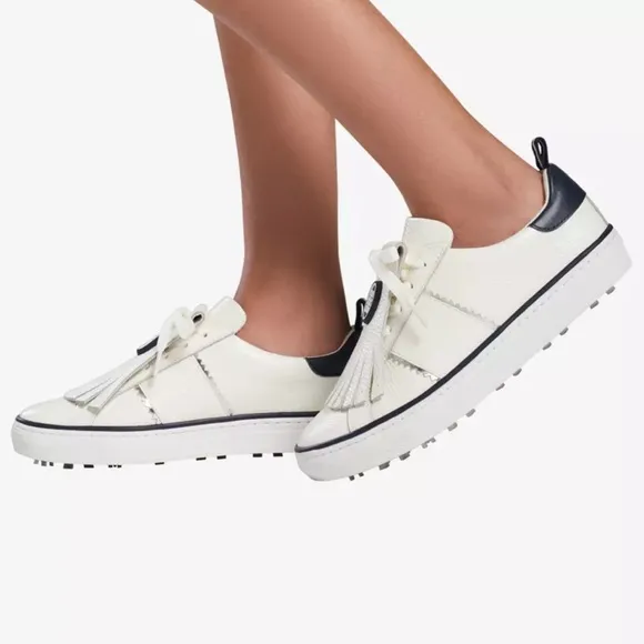 NWT G/Fore Kiltie Disruptor Spikeless Golf Shoes Leather Sneakers White Navy, 11