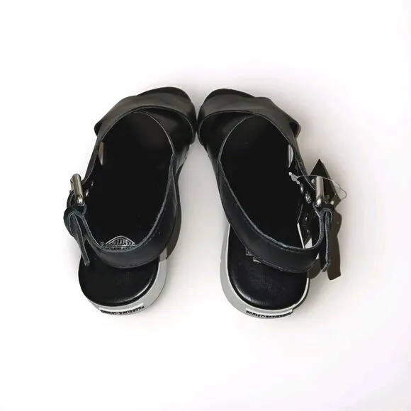 NWT! Harley Davidson Slingback Sandals Doron Women's Size 5 Black