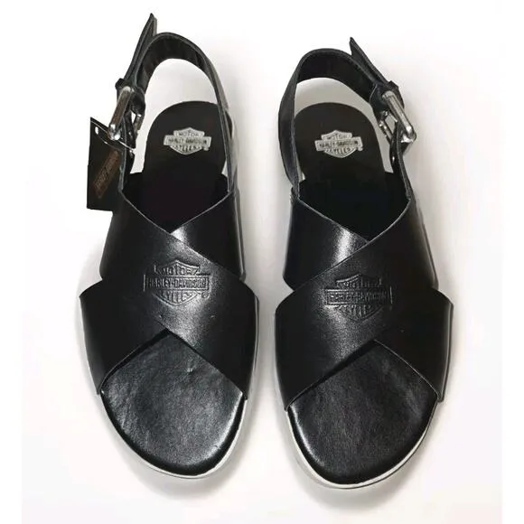 NWT! Harley Davidson Slingback Sandals Doron Women's Size 5 Black