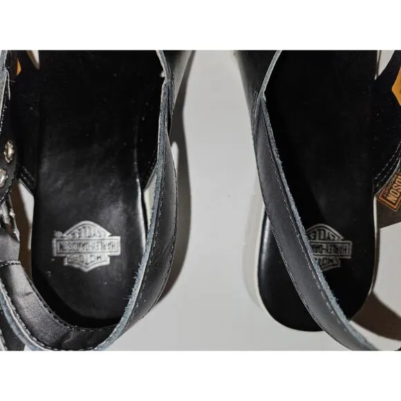 NWT! Harley Davidson Slingback Sandals Doron Women's Size 5 Black