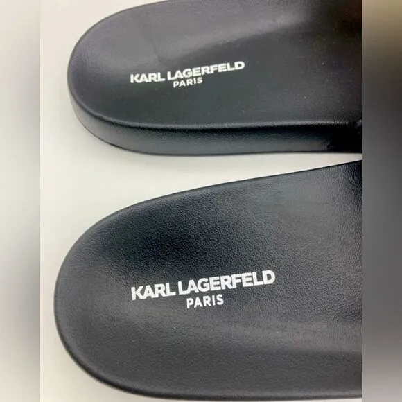 NWT Karl Lagerfeld Paris Zabina Black Sandals Size 8M