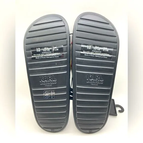 NWT Karl Lagerfeld Paris Zabina Black Sandals Size 8M