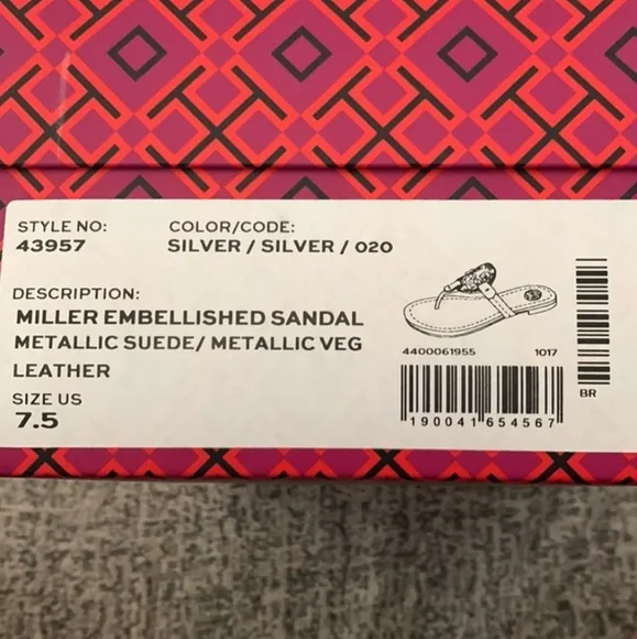 NWT Tory Burch Miller Crystal Sandals 7.5