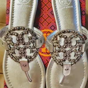 NWT Tory Burch Miller Crystal Sandals 7.5