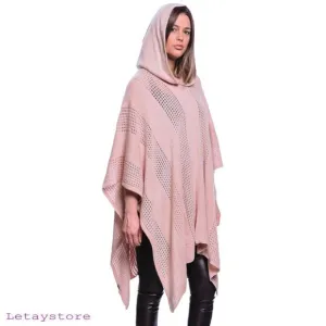 NWT Ultra Soft Open Knit Relaxed Fit, Hooded Poncho