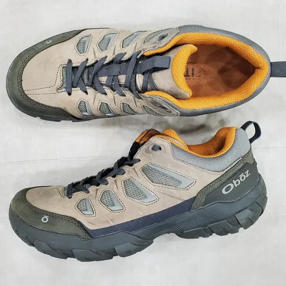 Oboz Sawtooth X Low Hiking Shoe men's 9.5 hazy gray oiled nubuck leather CORDURA