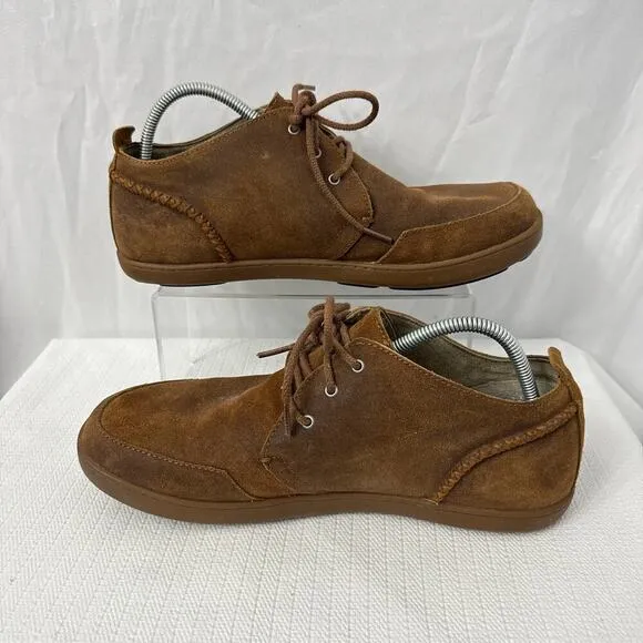 Olukai‎ Maki Shoes Men Size 11 Brown Leather Moccasin Lace Up Chukka