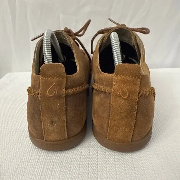 Olukai‎ Maki Shoes Men Size 11 Brown Leather Moccasin Lace Up Chukka