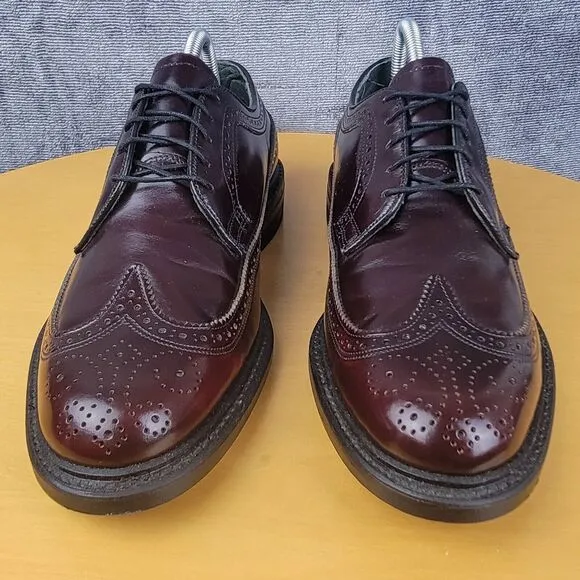 O'Sullivan Leather Brogue Longwing Blucher Shoes Men's Size 9D Burgundy USA Made