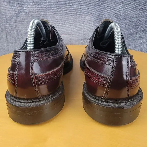 O'Sullivan Leather Brogue Longwing Blucher Shoes Men's Size 9D Burgundy USA Made