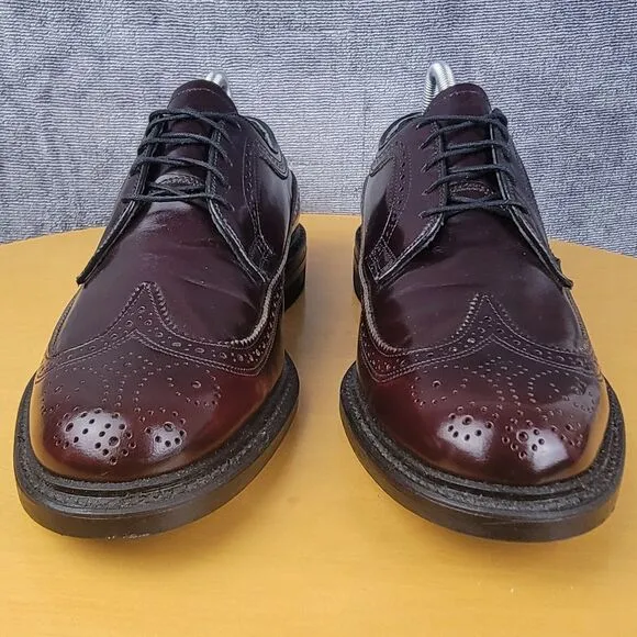 O'Sullivan Leather Brogue Longwing Blucher Shoes Men's Size 9D Burgundy USA Made