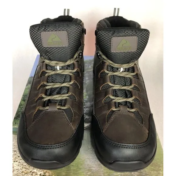Ozark Trail Men's Meadows Waterproof Brown Leather Hiking Work Boots Size 12 NEW
