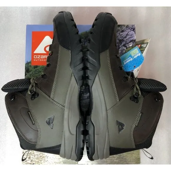 Ozark Trail Men's Meadows Waterproof Brown Leather Hiking Work Boots Size 13 NEW