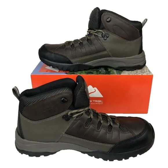 Ozark Trail Men's Meadows Waterproof Brown Leather Hiking Work Boots Size 13 NEW