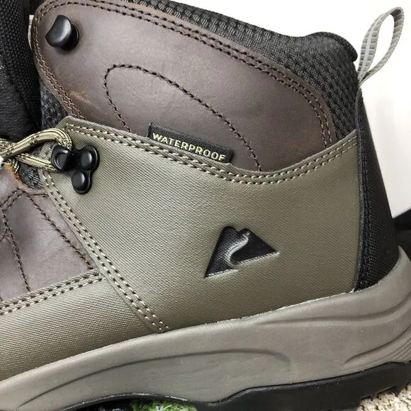 Ozark Trail Men's Meadows Waterproof Brown Leather Hiking Work Boots Size 13 NEW