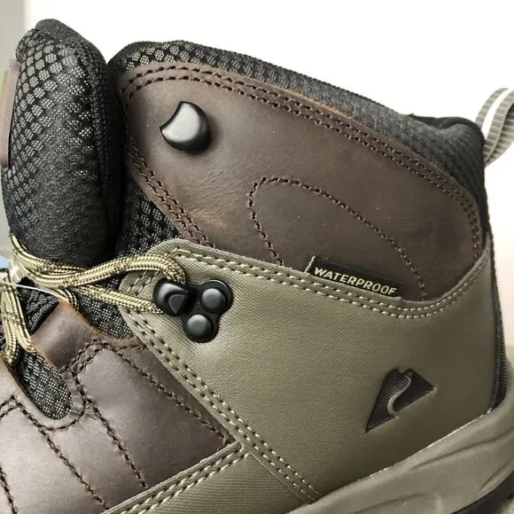 Ozark Trail Men's Meadows Waterproof Brown Leather Hiking Work Boots Size 13 NEW