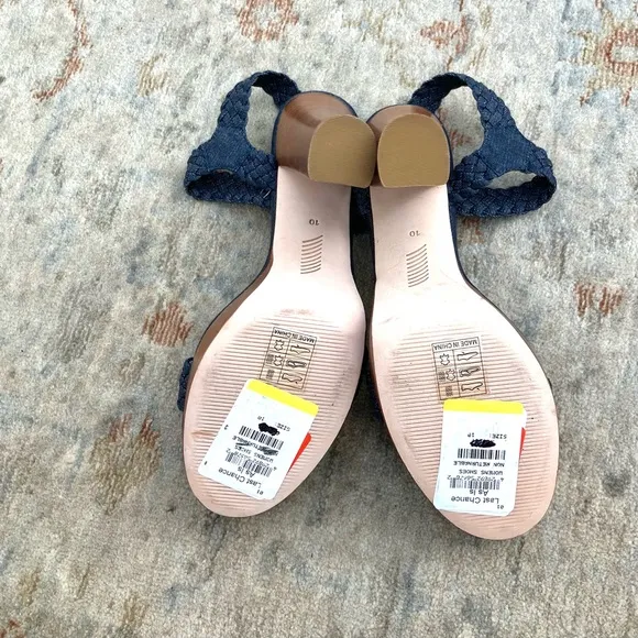 Paige NWT New Charlotte Braided Indigo Blue Sandals Sz 10