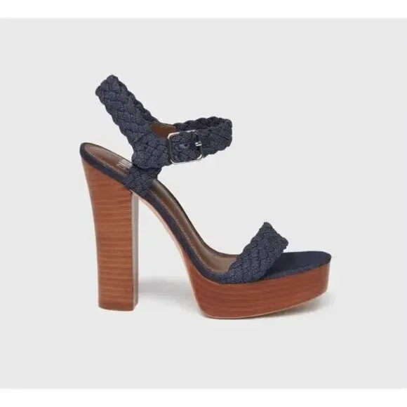 Paige NWT New Charlotte Braided Indigo Blue Sandals Sz 10