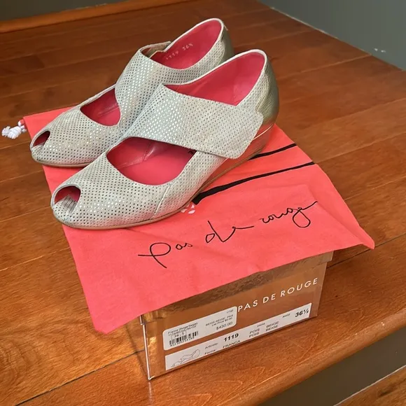 Pas De Rouge Franca Women's Beige Shoes Made In Italy Size…36.5