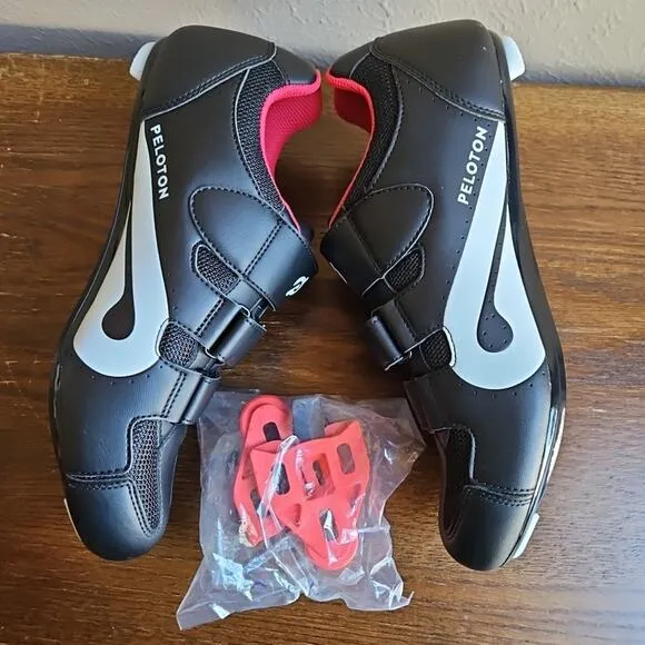 Peloton Cycling Shoes EUR 41 Womens Size 10 Black w/ Cleats Bicycle Indoor
