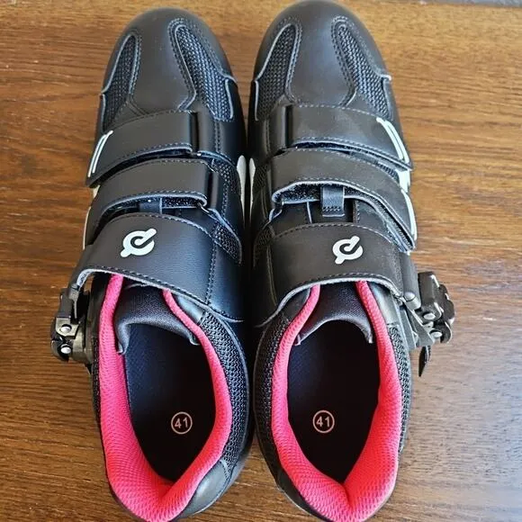 Peloton Cycling Shoes EUR 41 Womens Size 10 Black w/ Cleats Bicycle Indoor