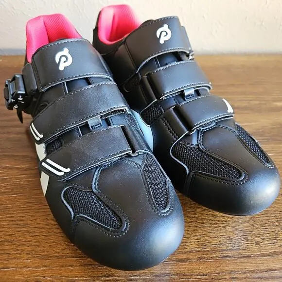 Peloton Cycling Shoes EUR 41 Womens Size 10 Black w/ Cleats Bicycle Indoor