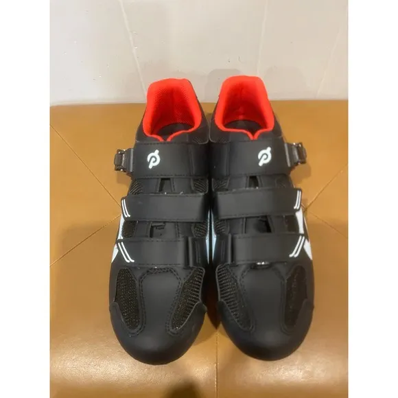 Peloton Mens Cycling Shoes Indoor Exercise ClipIn Black Red White Size 45 US 11