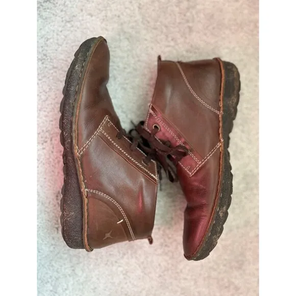 Pikolinos Mens Size 42/ US 8.5-9 Brown Leather Lace Up Ankle Boots Shoes