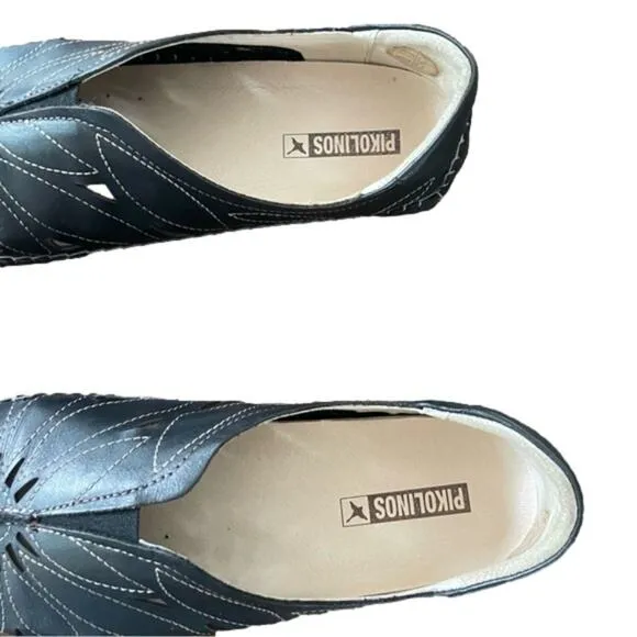 Pikolinos Naturally Good Black Leather Loafer Slip On Shoes Women's Sz 10 In Box