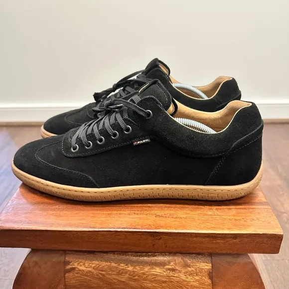 Piloti Shift Asphalt Driving Shoes in Black Italian Suede, Size 11 US